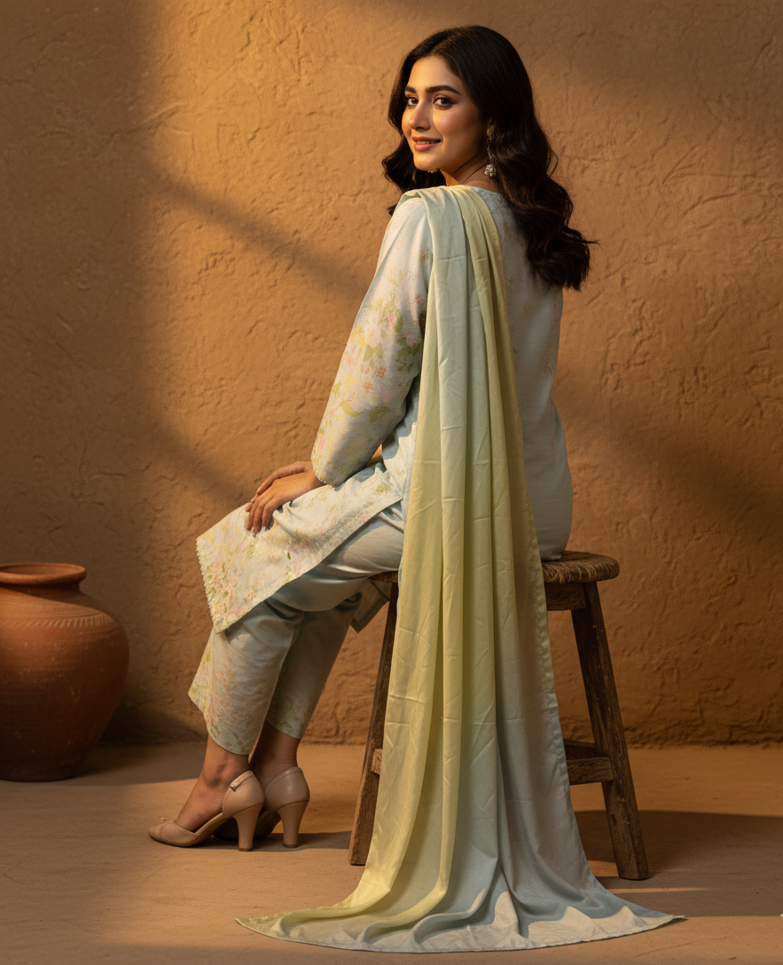 Rich Berry Magenta Crepe Silk Suit with Dupatta - Printed Floral Design for Formal, Wedding & Party Wear in UK | Pakistani Suits