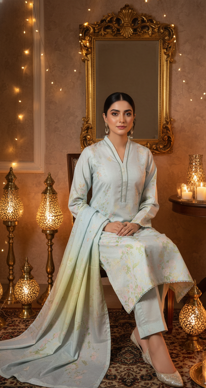 Rich Berry Magenta Crepe Silk Suit with Dupatta - Printed Floral Design for Formal, Wedding & Party Wear in UK | Pakistani Suits