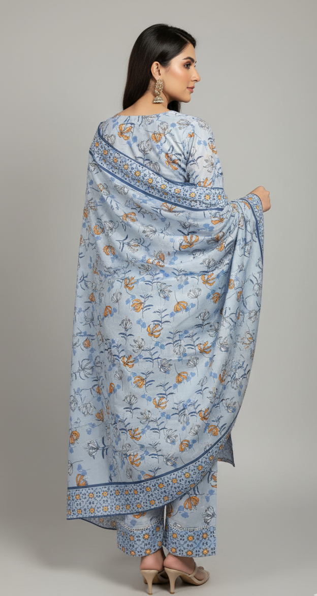 Luxury Pakistani Crepe Silk Shalwar Kameez with Dupatta - Embroidered Floral Suit for Eid, Wedding & Party in UK | Pakistani Suits