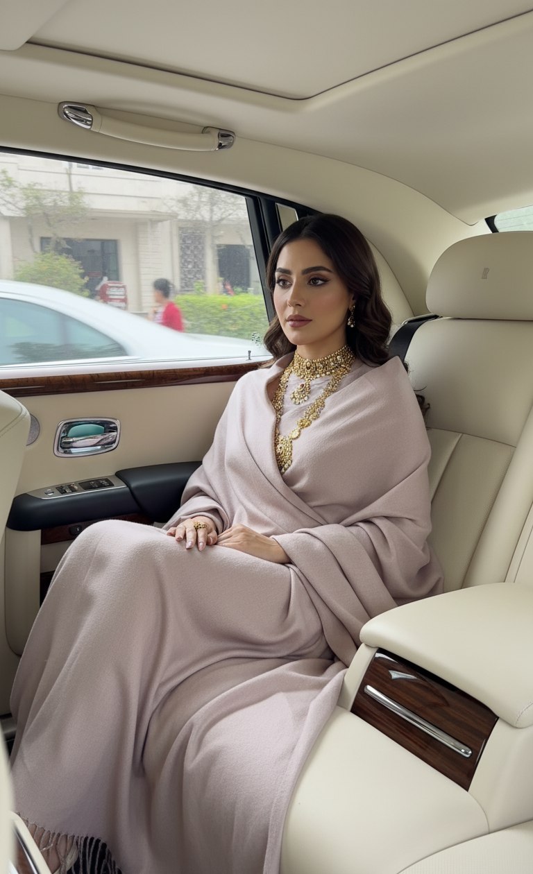 Muted Mauve Taupe Pure Pashmina Wool Shawl | Elegant Evening Wrap in UK | Pakistani Wool Shawl - Ibrahimis